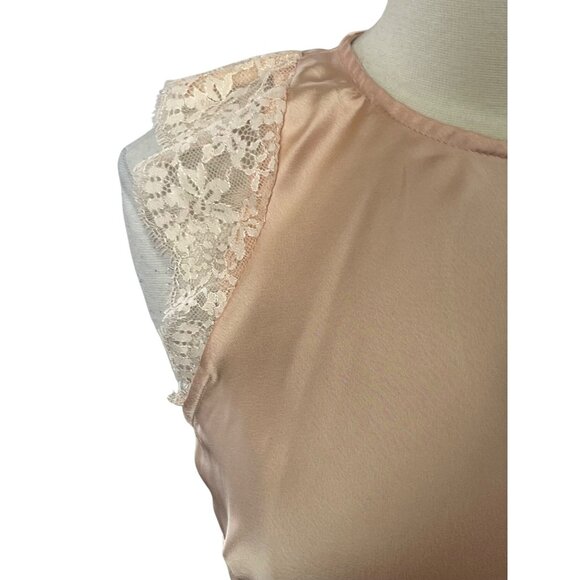 Future Collective Satin Nightgown Dress Womens Medium Peach New WOT Sleeveless - Picture 5 of 8